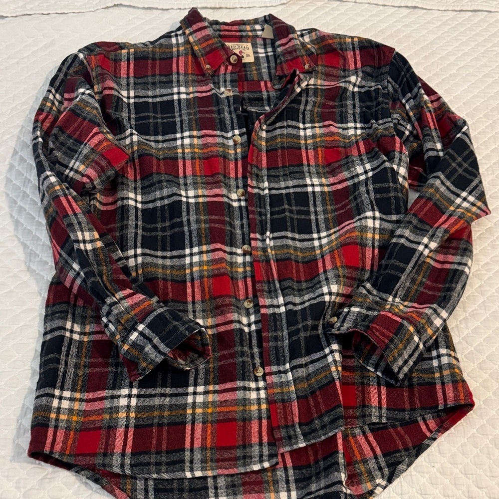 RedHead Men's Red, Black & White Plaid Button-Down Shirt
